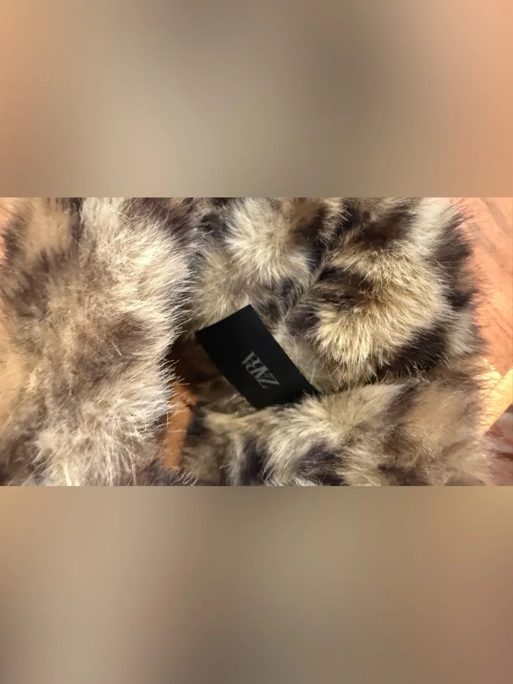 Zara Faux Fur Leopard-Print Headband in Brown and Black